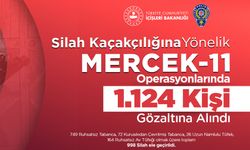 Silah kaçakçılığna yönelik operasyonlarda 1124 kişi gözaltına alındı.