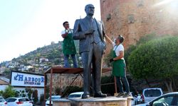 ATATÜRK’ÜN KIZILKULE HEYKELİ ALANYA BELEDİYESİ TARAFINDAN YENİLENİYOR