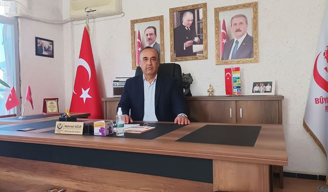 BBP Alanya ilçe başkanı Mehmet Uğur basın açıklaması.