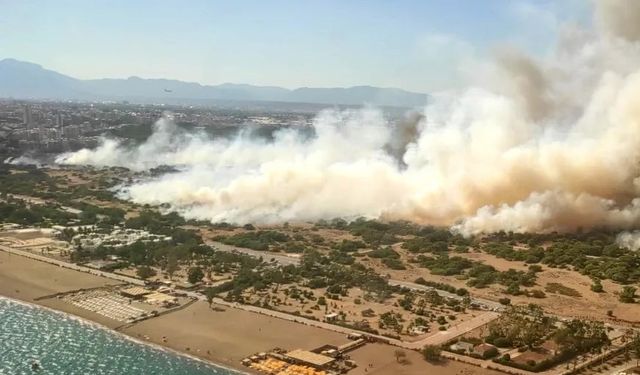 Antalya Lara'da Orman Yangını Tekrar Alevlendi