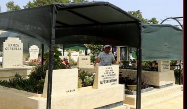 Antalya Kent Mezarlığı’ndaki tenteler kriz yarattı.