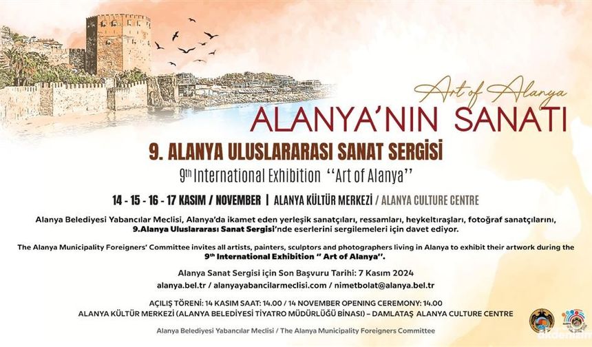 9.ULUSLARARASI SANAT SERGİSİ-ART OF ALANYA 14 KASIM’DA SANATSEVERLERLE BULUŞUYOR